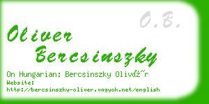 oliver bercsinszky business card